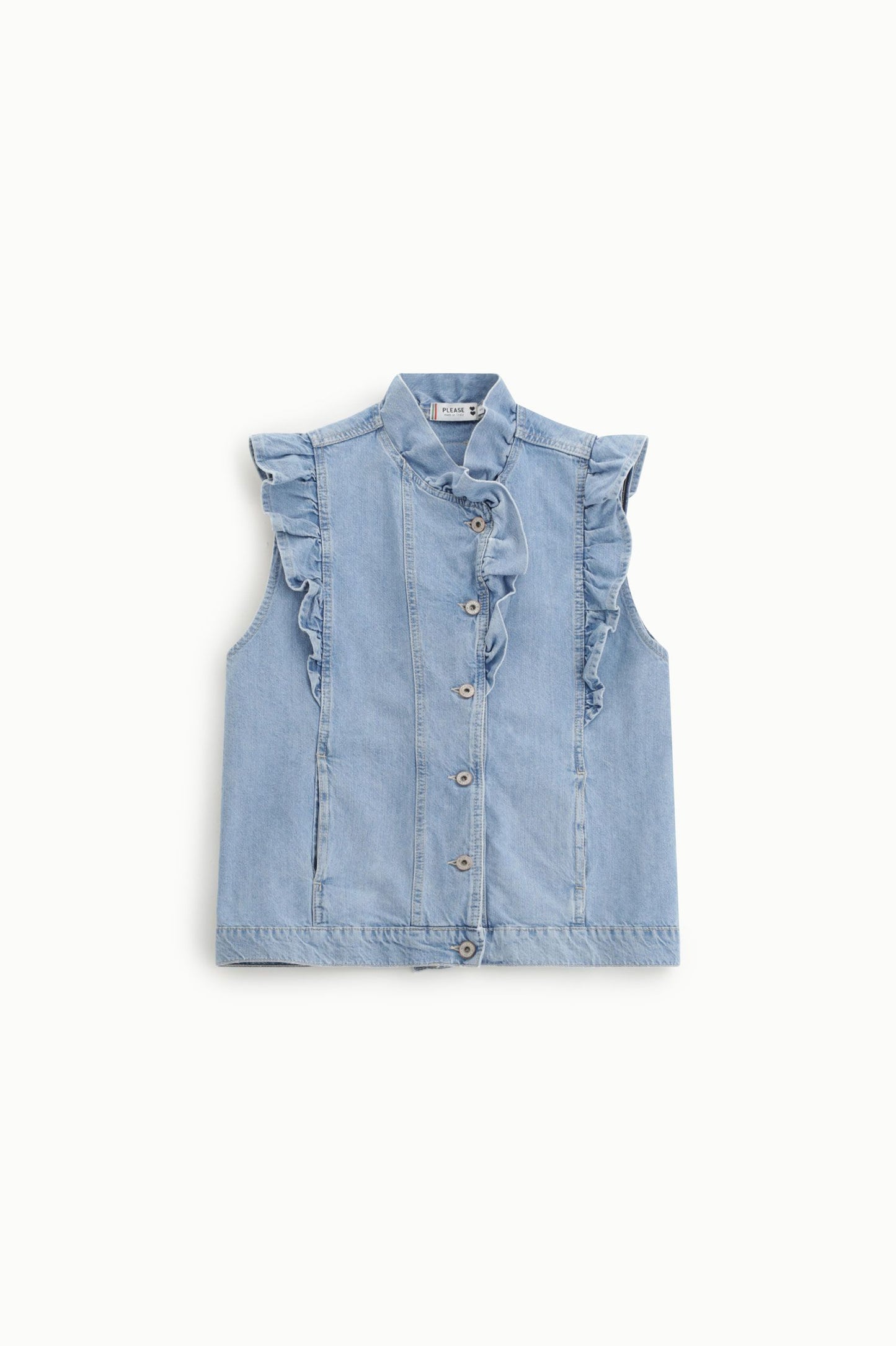 MANDY SLEEVELESS DENIM JACKET - Vesta Donna
