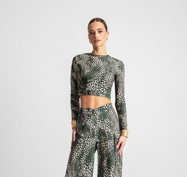SASSI CROP TOP ANIMAL - Vesta Donna