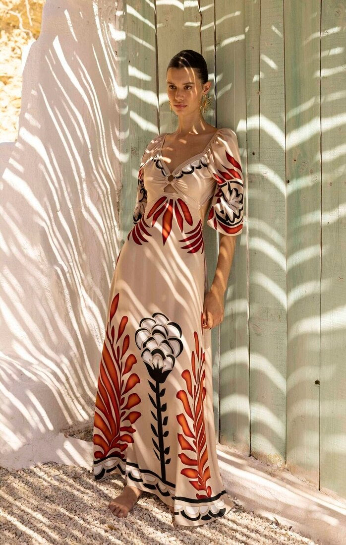 IRISA DRESS BEIGE - Vesta Donna