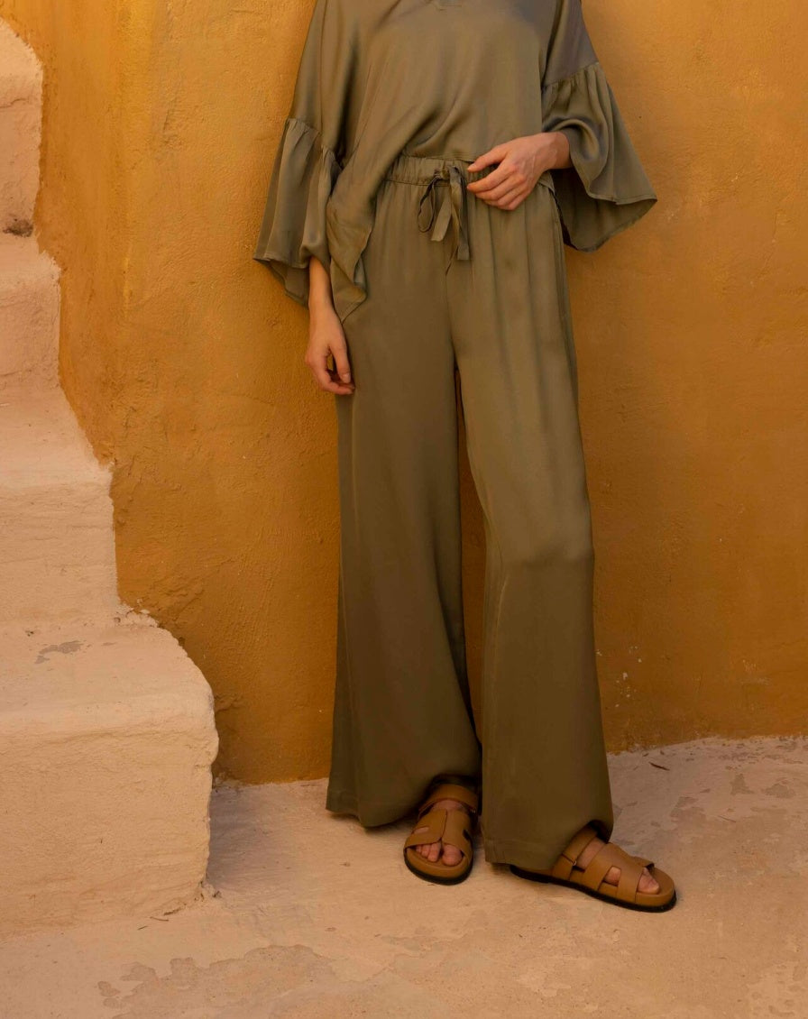 NADIA PANTS OLIVE - Vesta Donna