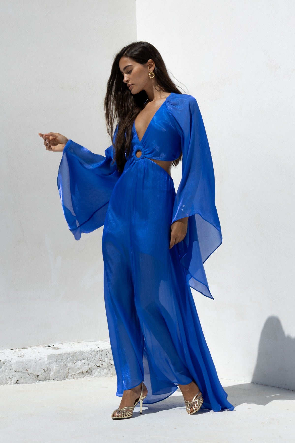 SEEZY CUT OUT DRESS BLUE ROYAL - Vesta Donna