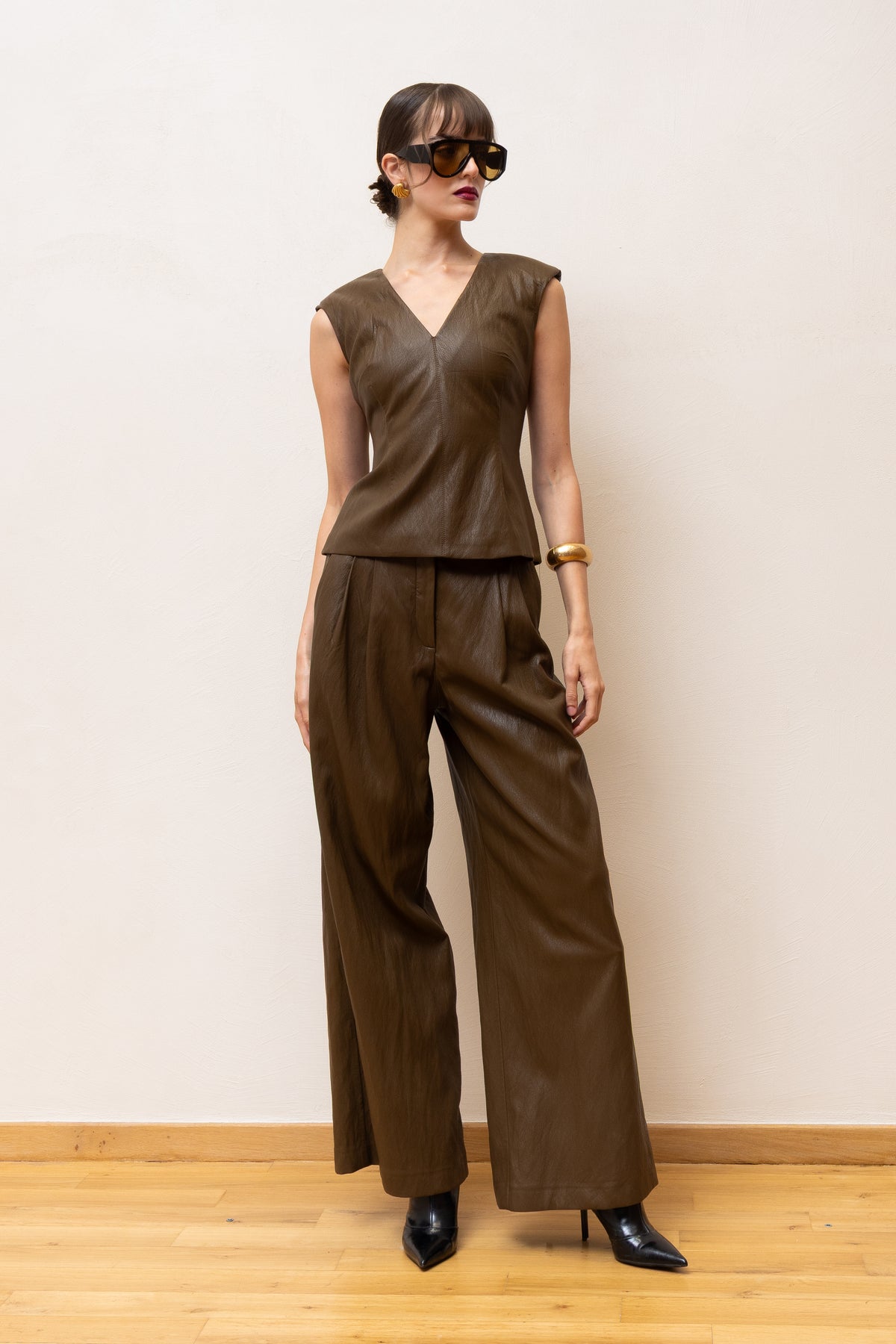 CATHY PANTS OLIVE - Vesta Donna