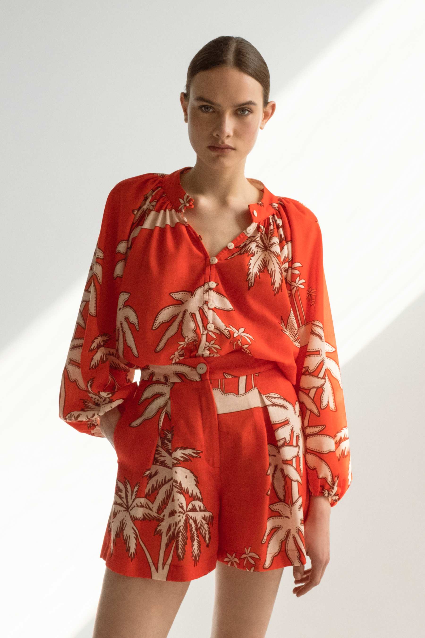 Milla PALM BUTTON SHIRT - Vesta Donna