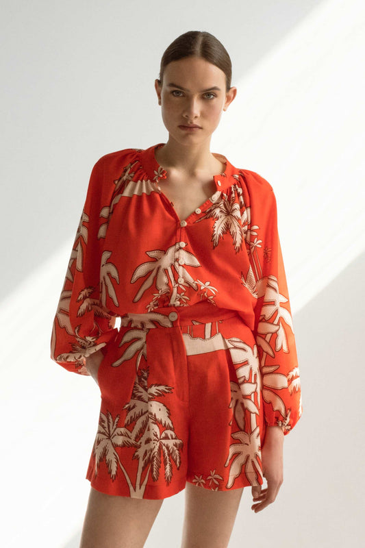 Milla PALM BUTTON SHIRT - Vesta Donna