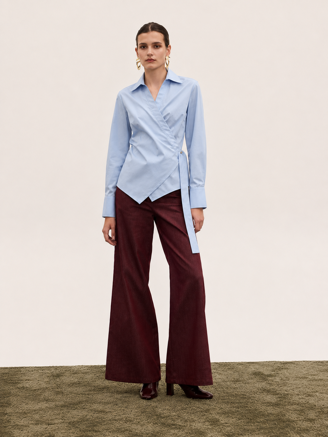 ELLIE WRAP SHIRT CIEL