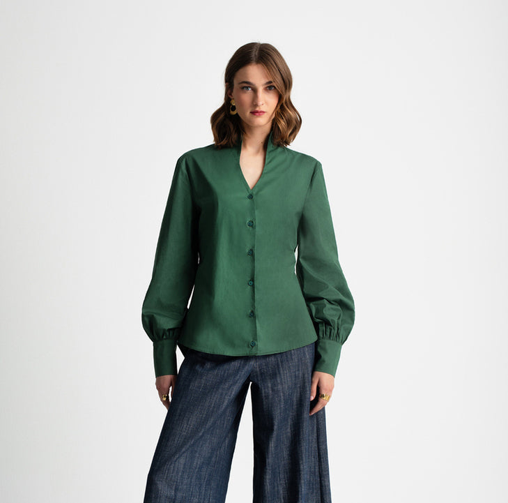 KRYSTAL SHIRT GREEN - Vesta Donna