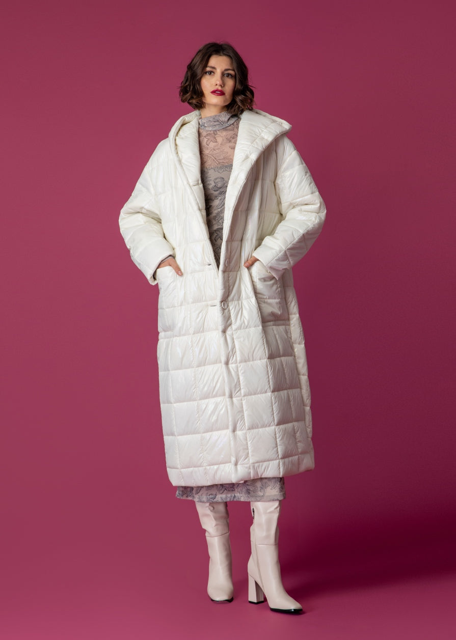 KELLY PUFFER JACKET ECRU - Vesta Donna