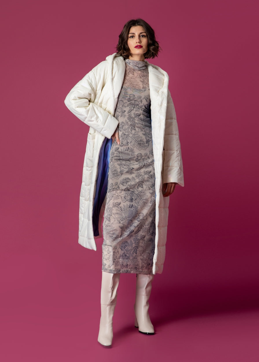 KELLY PUFFER JACKET ECRU - Vesta Donna