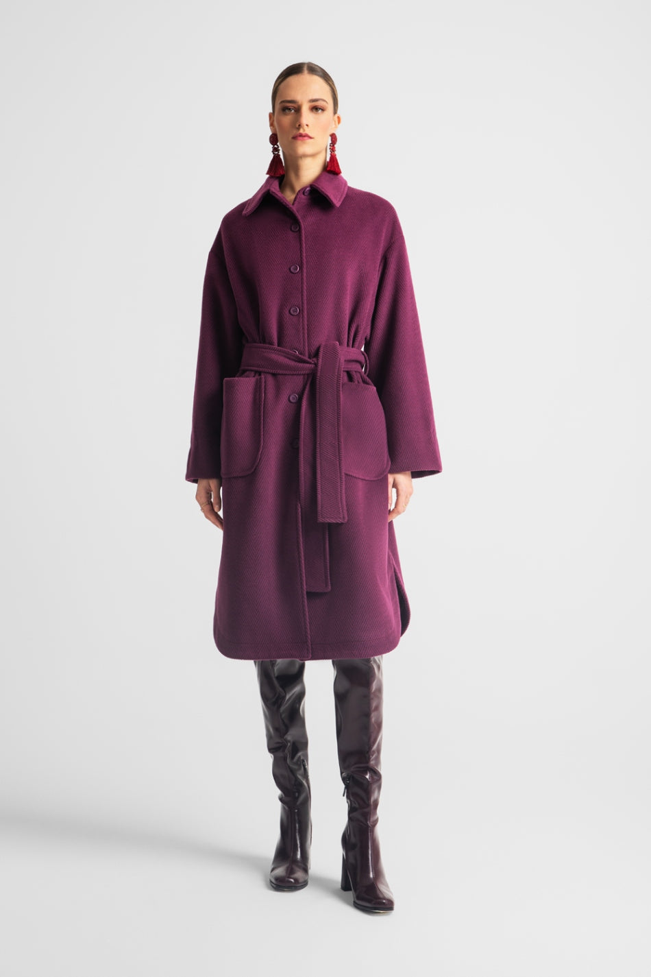 WILLOW COAT BORDEAUX - Vesta Donna