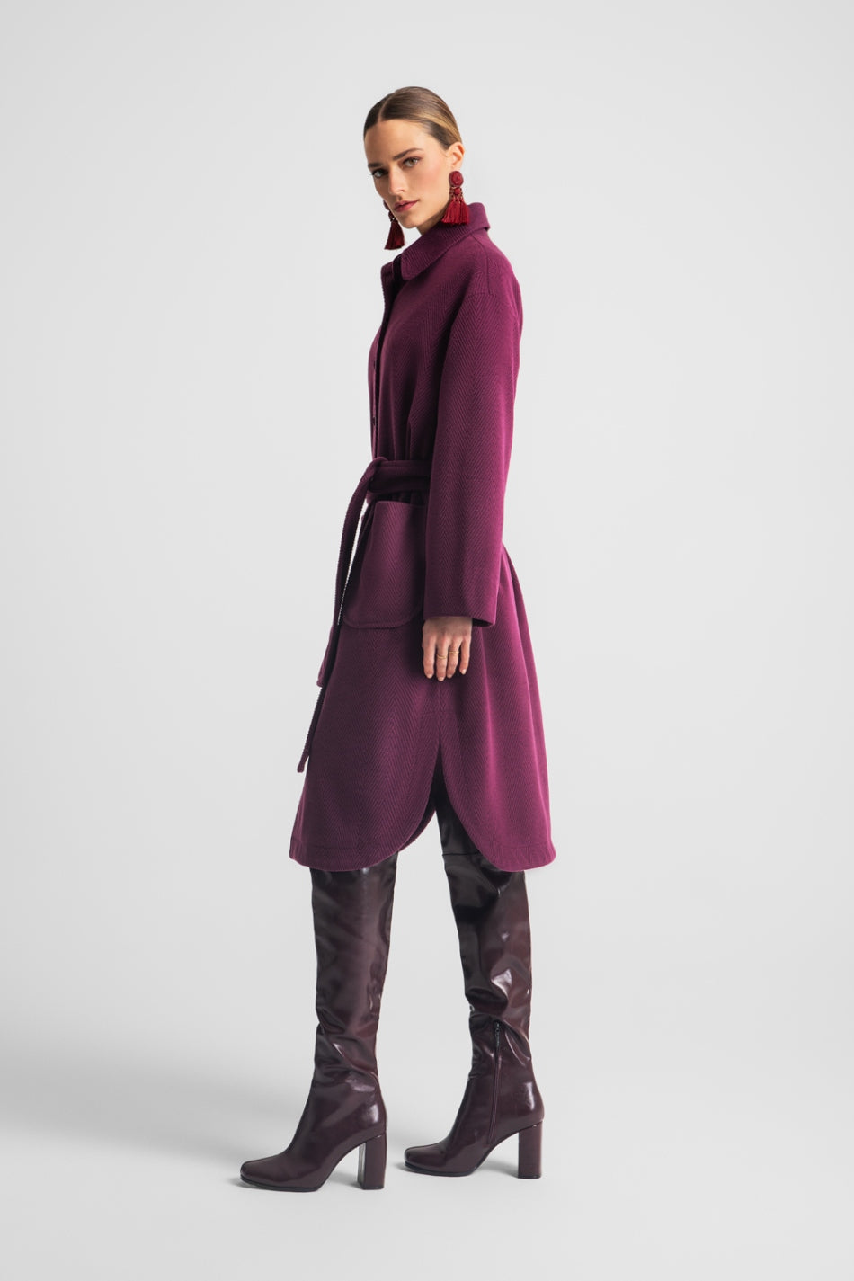 WILLOW COAT BORDEAUX - Vesta Donna
