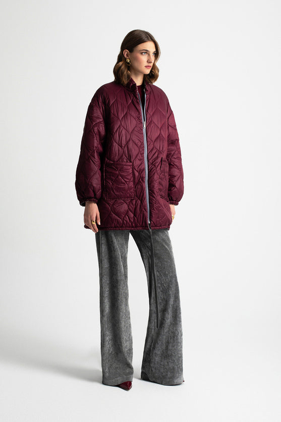 MARSHA DOUBLE FACED JACKET BORDEAUX GREY