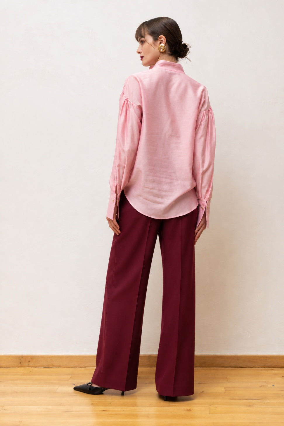 DINA LYOCELL CONTRAST SHIRT PINK