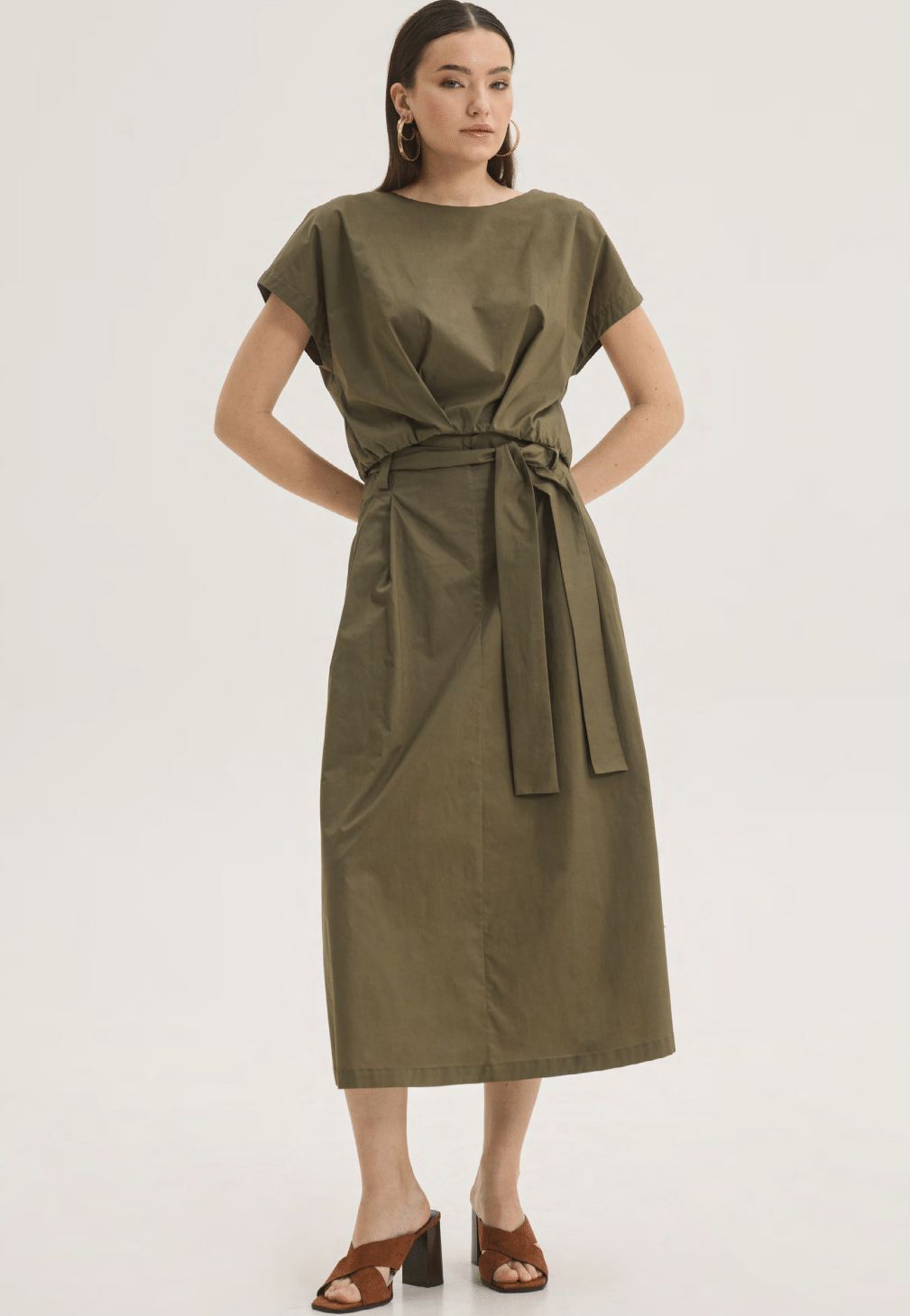 SANDRA CROP TOP KHAKI - Vesta Donna