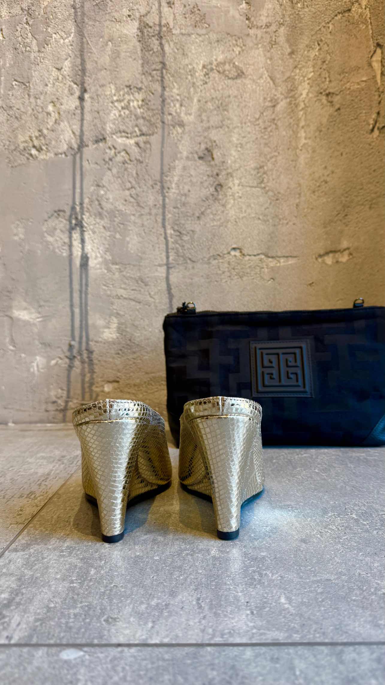 DELMA METALLIC SNAKE LEATHER HEELS - Vesta Donna