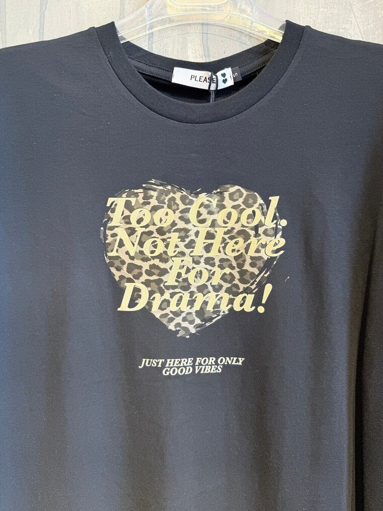 ANIMAL HEART T-SHIRT BLACK - Vesta Donna