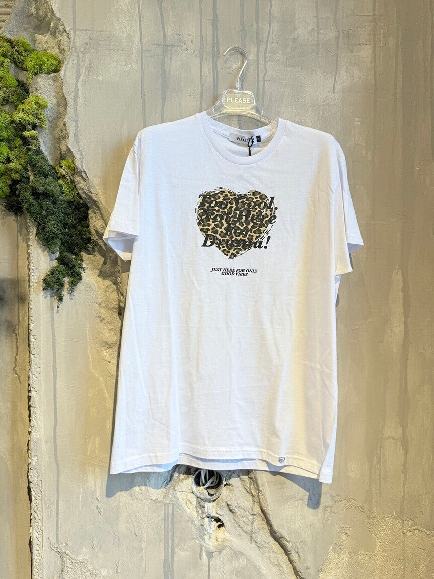 ANIMAL HEART T-SHIRT WHITE - Vesta Donna