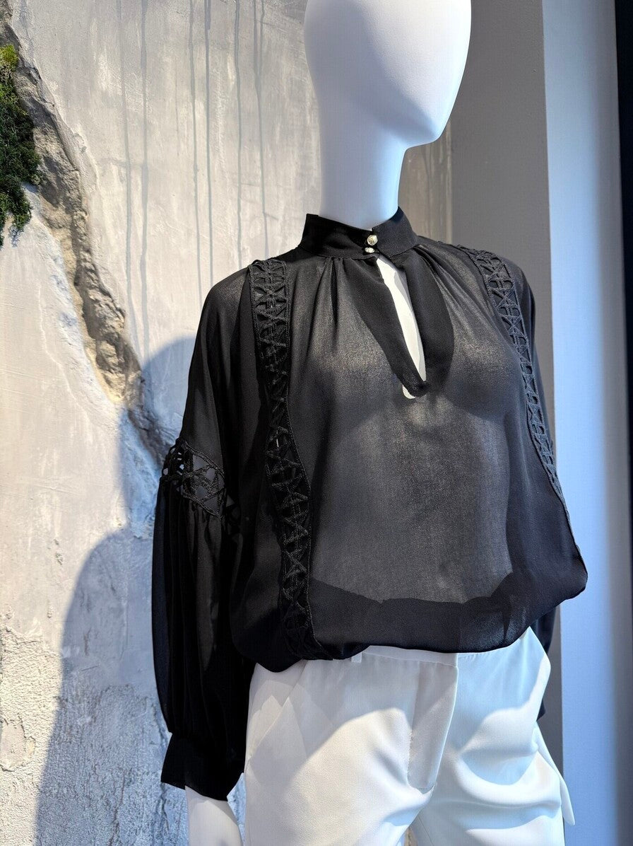 YVONY TOP BLACK - Vesta Donna