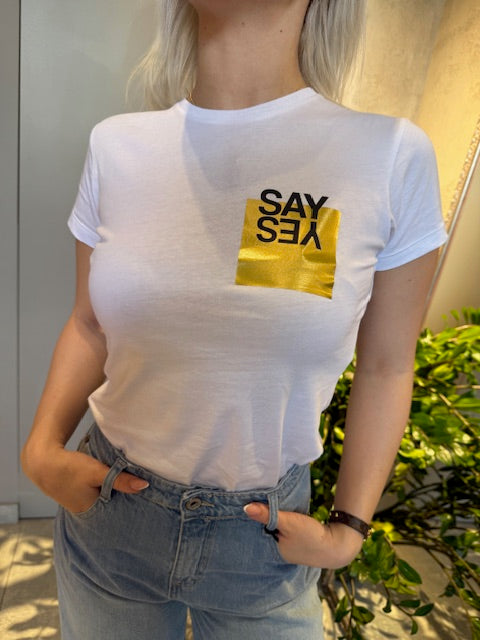 YES T-SHIRT WHITE - Vesta Donna