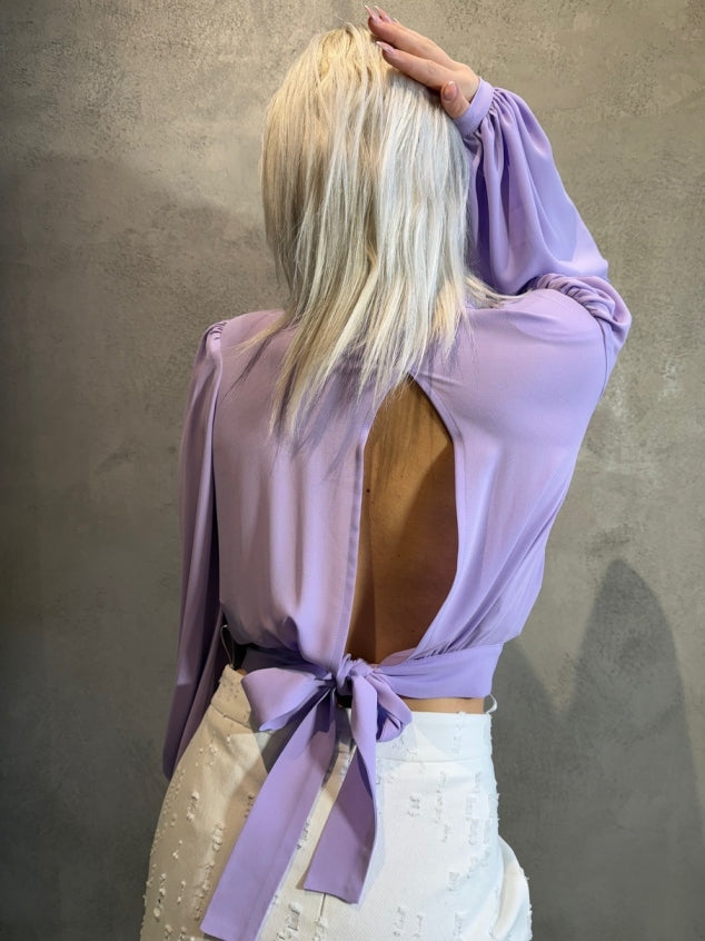SUSAN CROPPED SHIRT LILAC - Vesta Donna