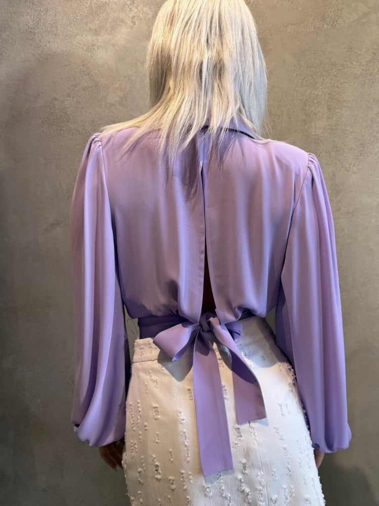 SUSAN CROPPED SHIRT LILAC - Vesta Donna