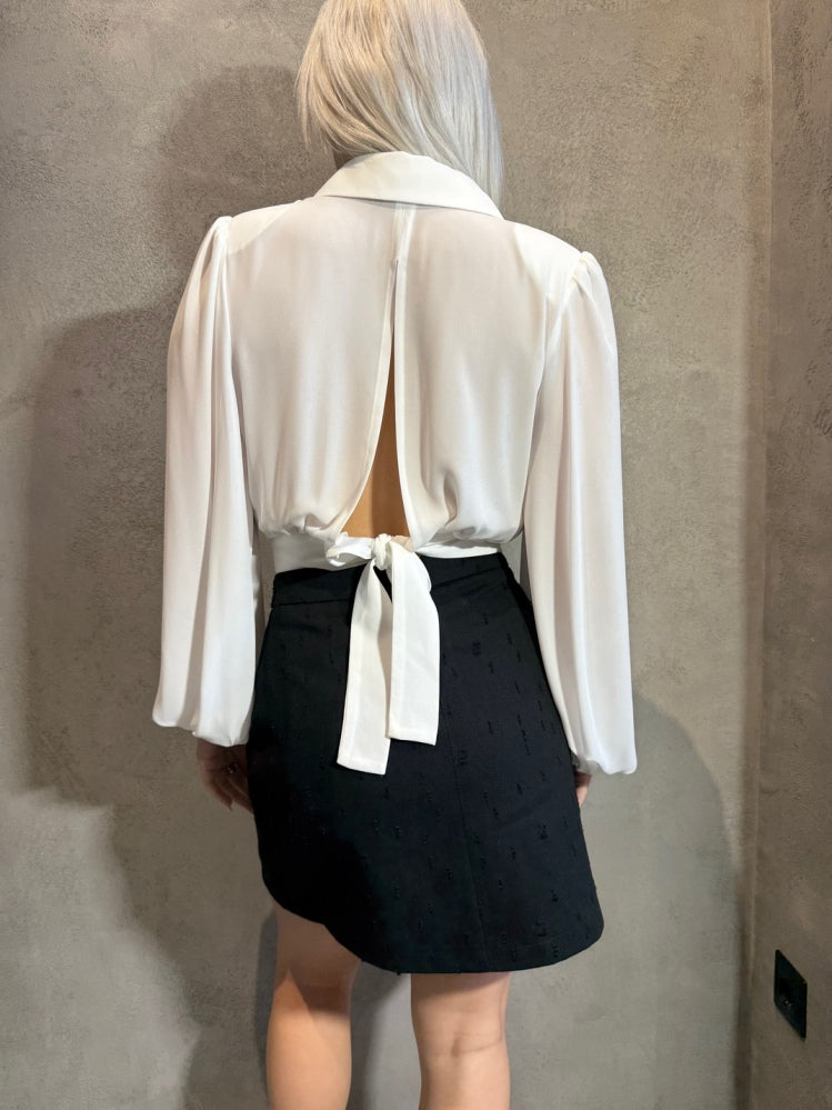 SUSAN CROPPED SHIRT WHITE - Vesta Donna