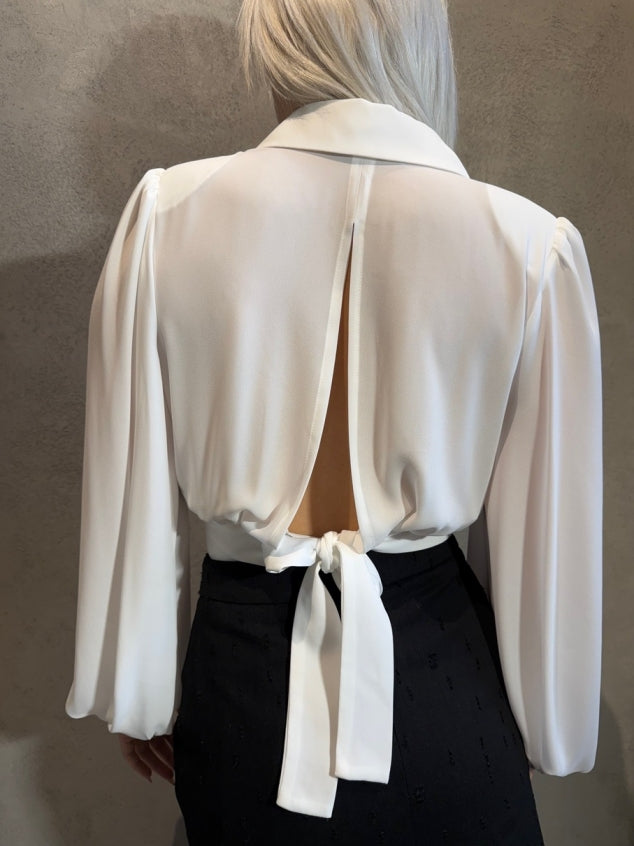 SUSAN CROPPED SHIRT WHITE - Vesta Donna