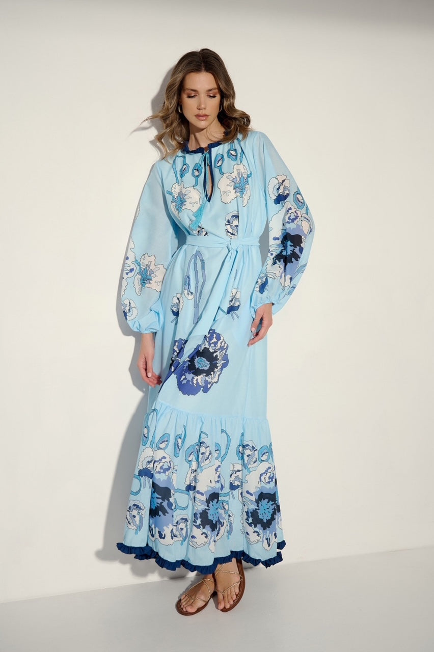 CECILIA BLUE DRESS - Vesta Donna