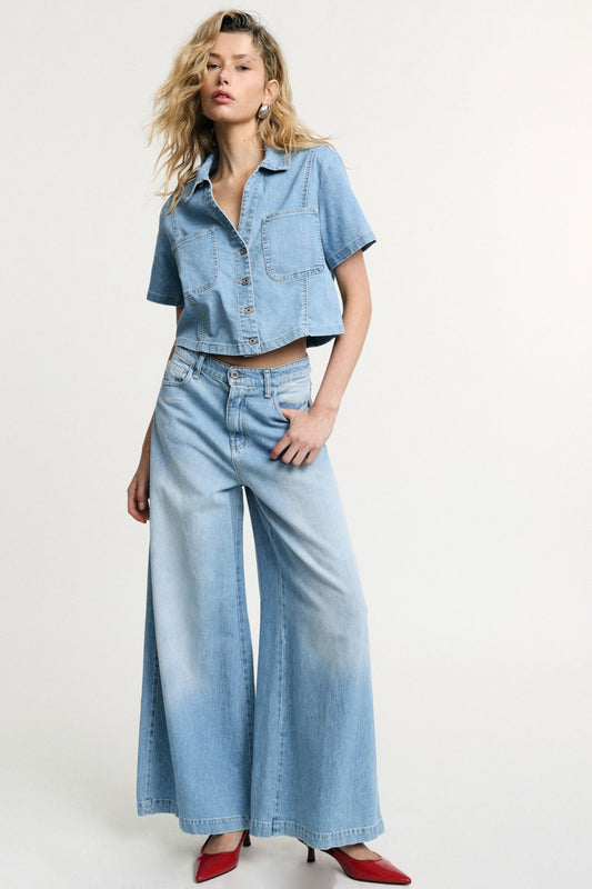 FLERIANA WIDE LEG JEANS LIGHT BLUE