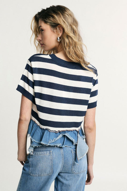 AMALFI KNIT TOP BLUE