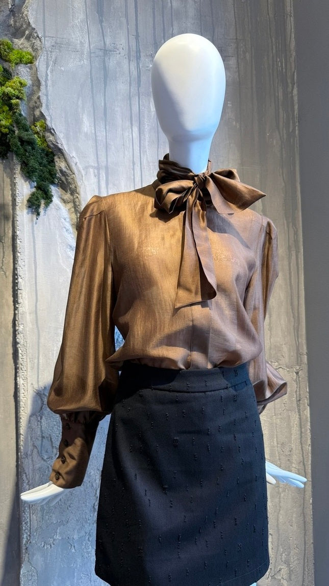 ZENIA SHIRT BROWN - Vesta Donna