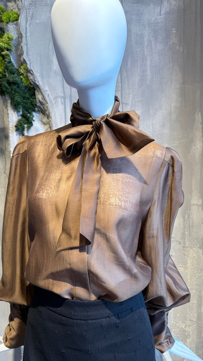 ZENIA SHIRT BROWN - Vesta Donna