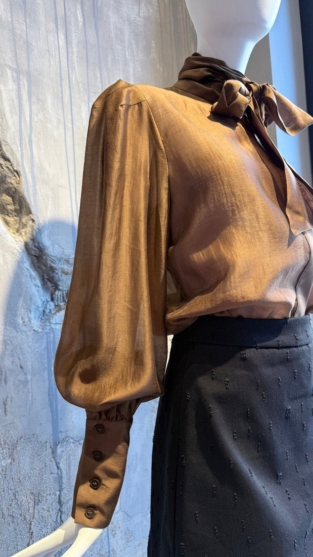 ZENIA SHIRT BROWN - Vesta Donna