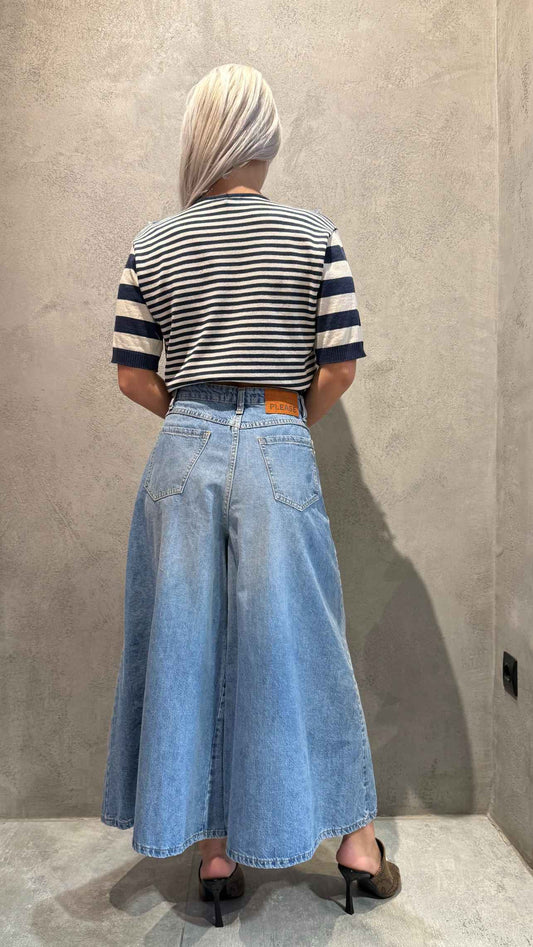 MAGIE CROPPED JEANS LIGHT BLUE - Vesta Donna