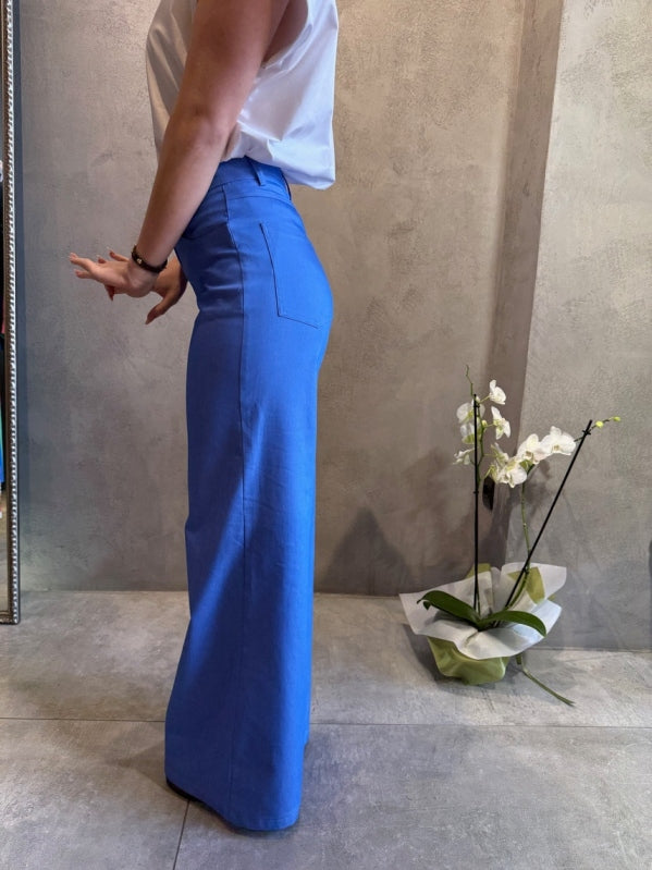 BILLIE PANTS BLUE - Vesta Donna