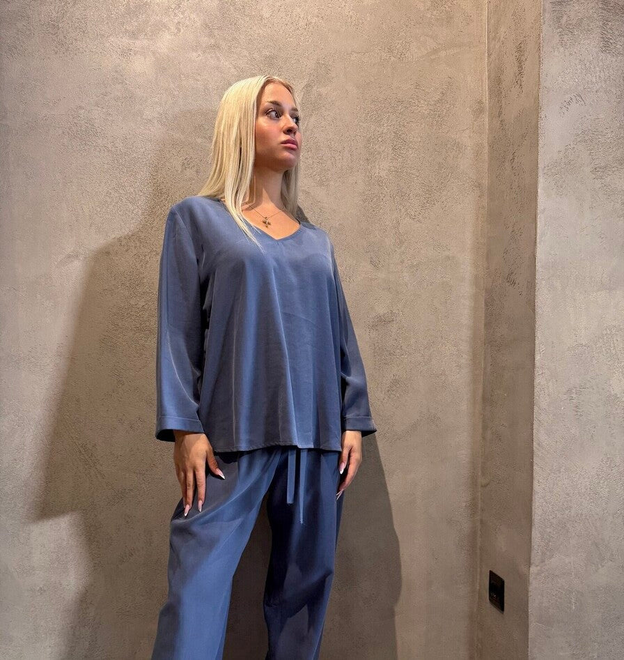 TRUDY TOP BLUE - Vesta Donna