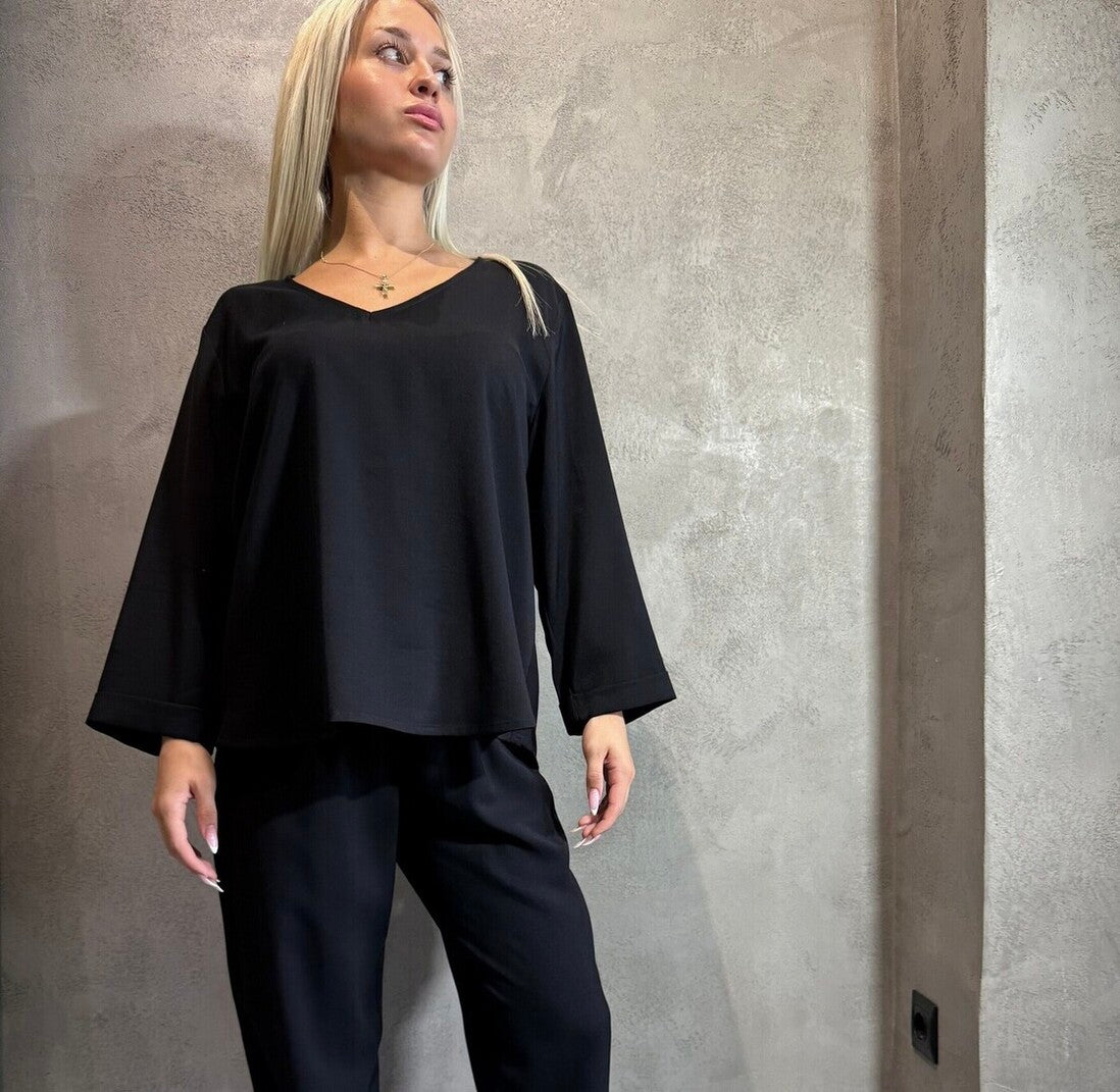 TRUDY TOP BLACK - Vesta Donna