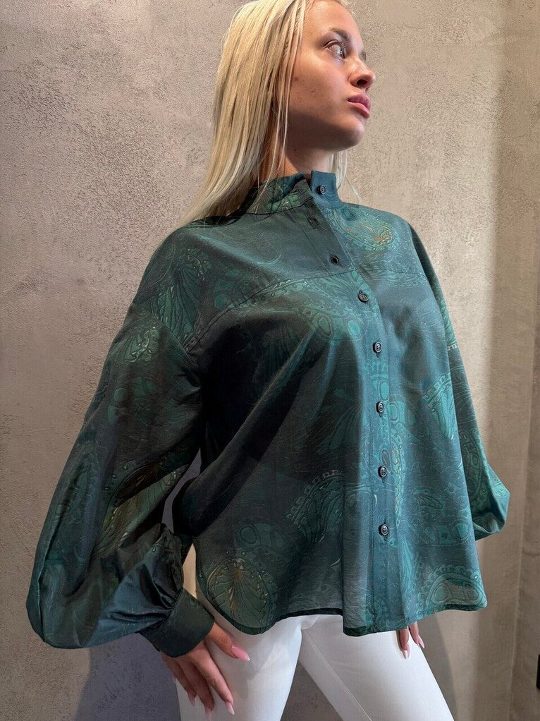 LISA SHIRT GREEN - Vesta Donna