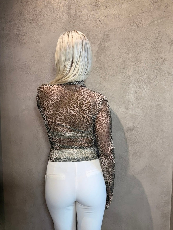 SASSI MESH TOP ANIMAL - Vesta Donna
