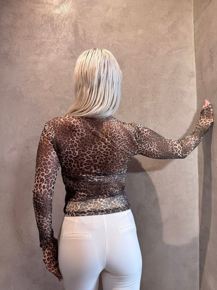 SASSI MESH TOP ANIMAL - Vesta Donna