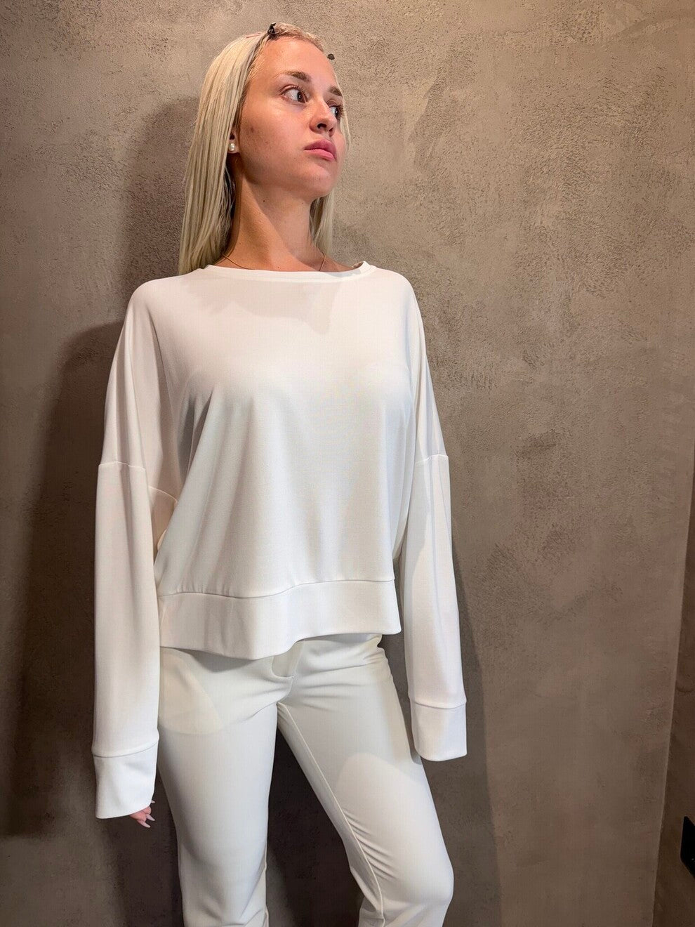 MARY TOP ECRU - Vesta Donna