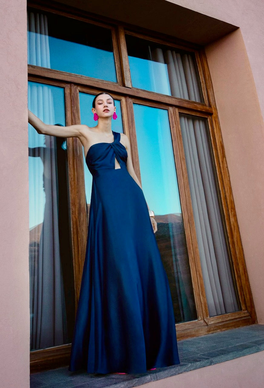 INGA DRESS NAVY BLUE - Vesta Donna