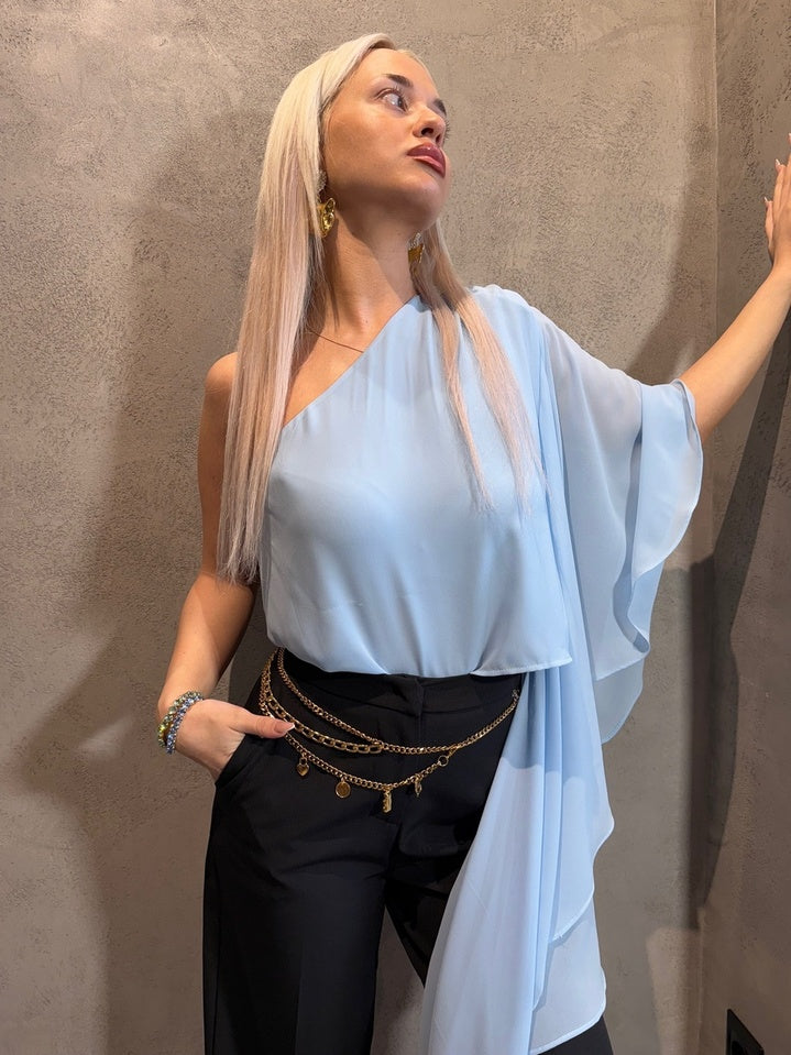 TAMARA TOP LIGHT BLUE - Vesta Donna