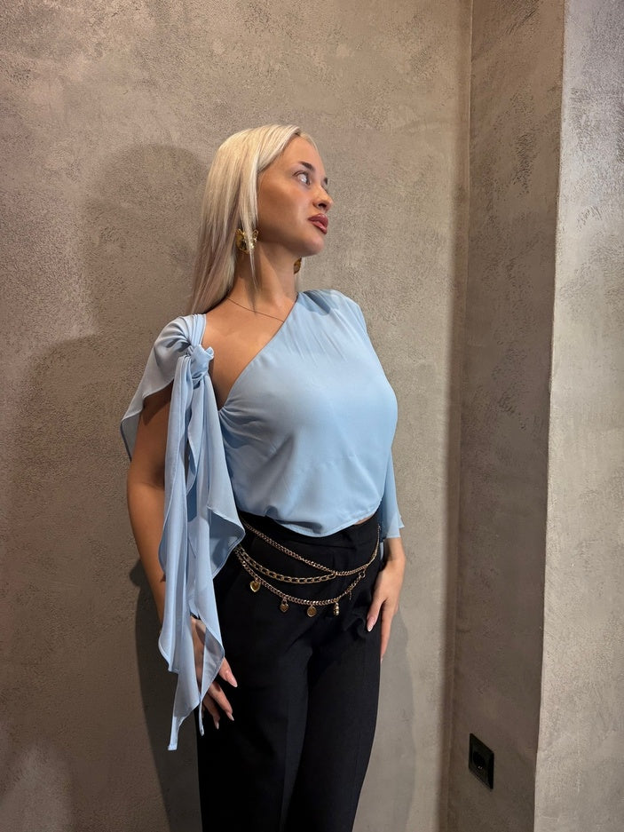 TAMARA TOP LIGHT BLUE - Vesta Donna