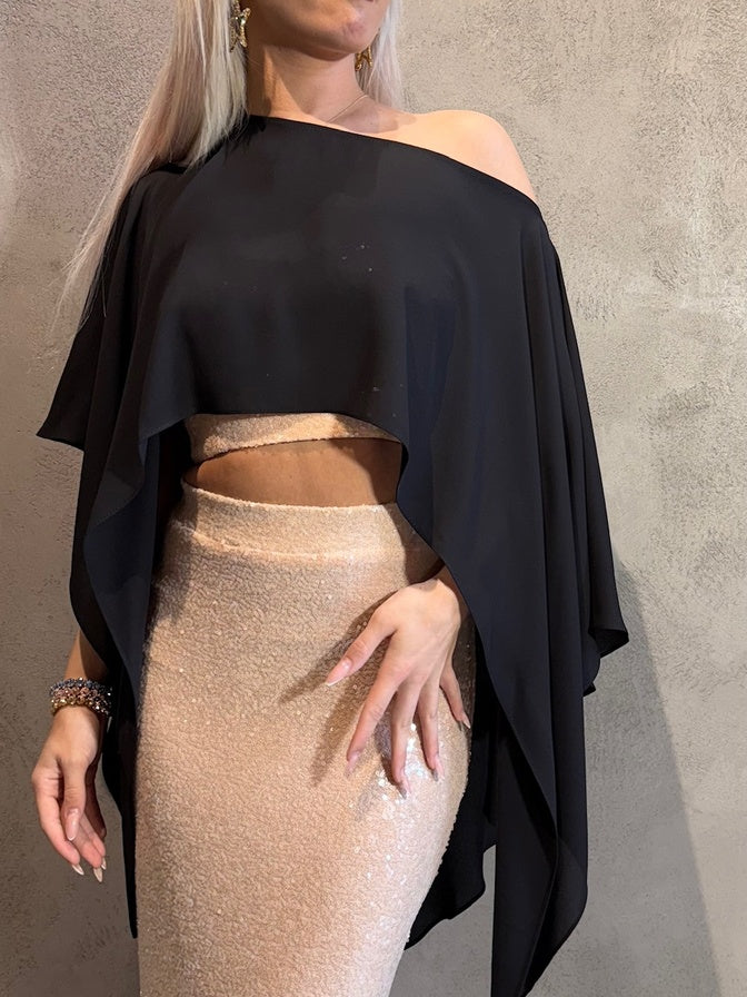 KATHY TOP BLACK - Vesta Donna