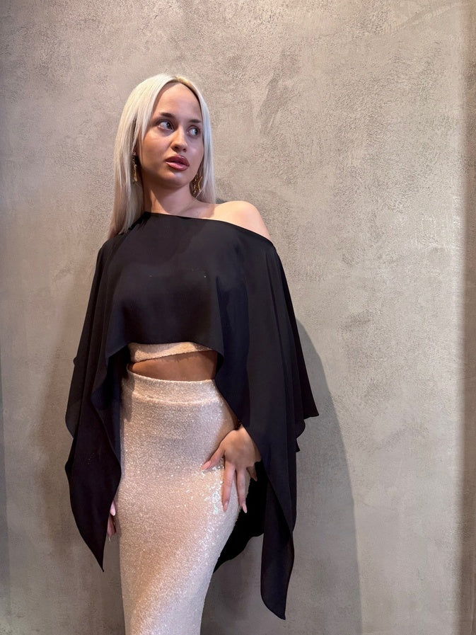 KATHY TOP BLACK - Vesta Donna