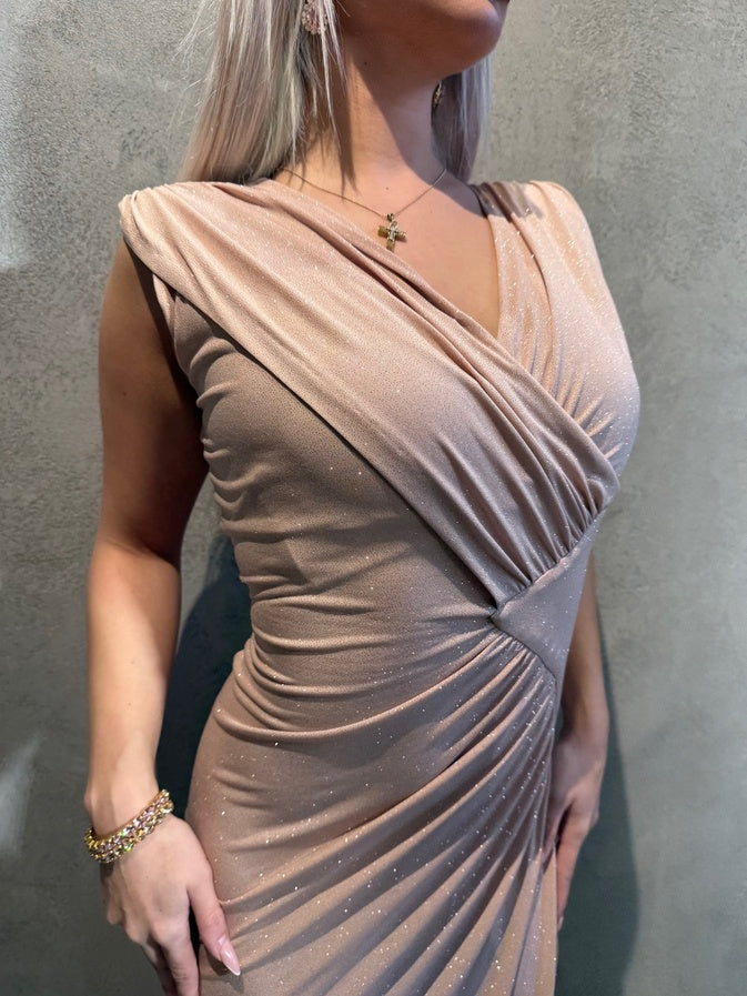 GARCELLE DRESS NUDE - Vesta Donna