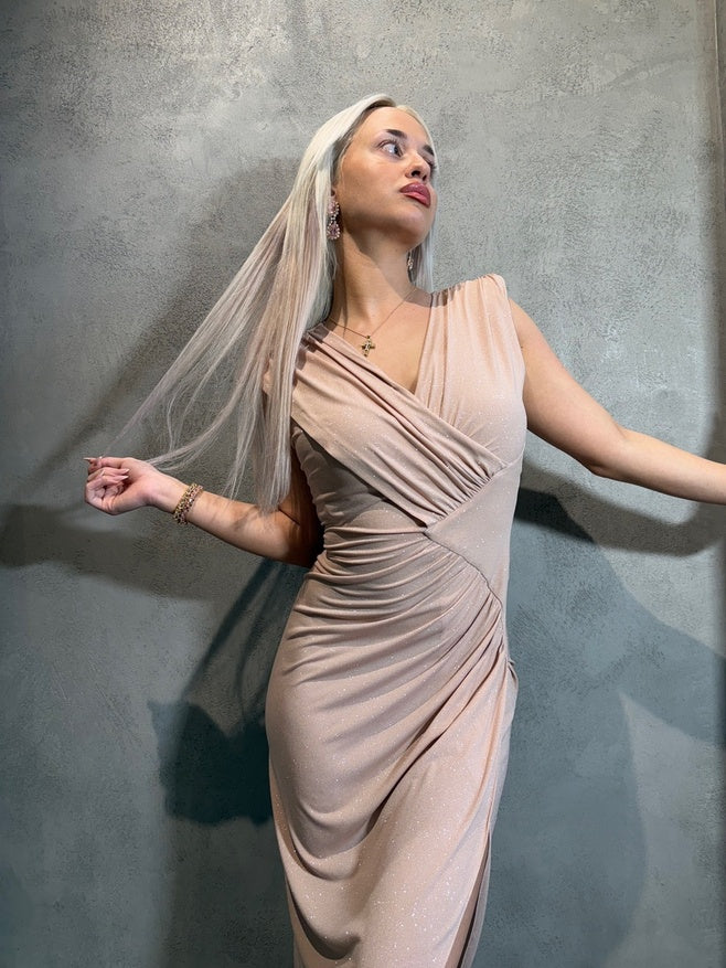 GARCELLE DRESS NUDE - Vesta Donna