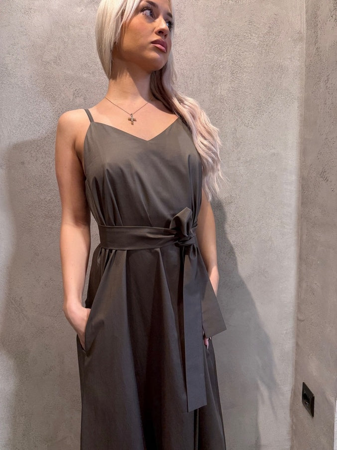 TASSIA DRESS KHAKI - Vesta Donna