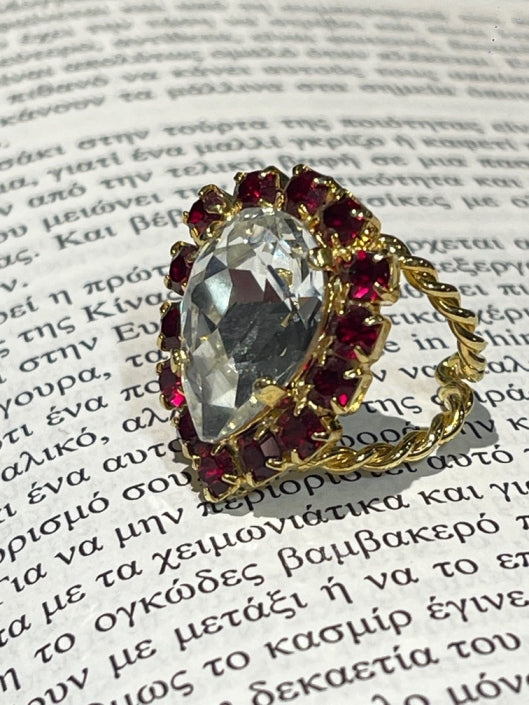 ΔΑΧΤΥΛΙΔΙ ΔΑΚΡΥ ΜΕ ΚΟΚΚΙΝΑ ΣΤΡΑΣ - Vesta Donna