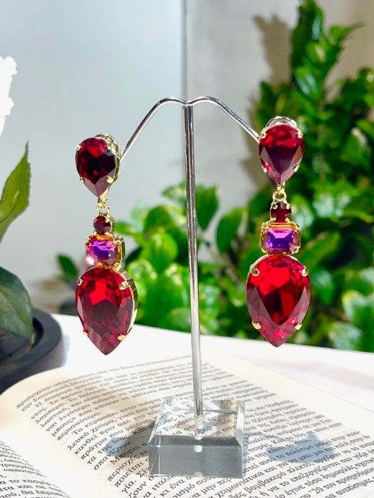 ΣΚΟΥΛΑΡΙΚΙΑ ΚΡΕΜΑΣΤΑ ΚΟΚΚΙΝΑ ΜΕ ΣΧΗΜΑΤΑ - Vesta Donna